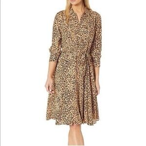 Nanette by Nanette Lepore Leopard Print Long Sleeve Dress 8